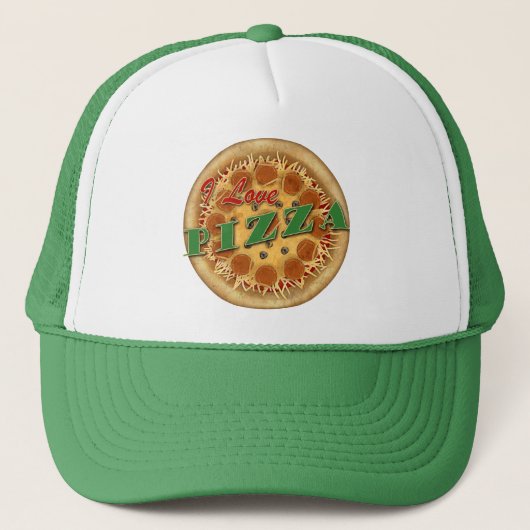 Casquette J'adore la pizza (Devant)