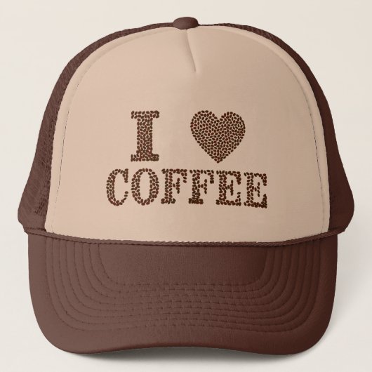 Casquette J'adore le chapeau de camionneur de café ! (Devant)