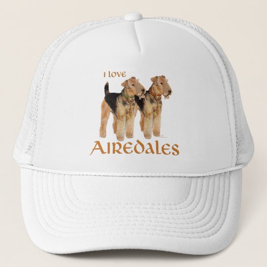 Casquette J'adore les Airedales (Devant)