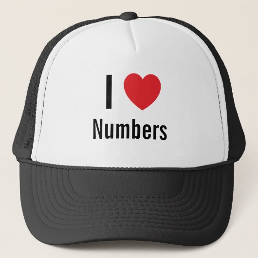 Casquette J'adore les chiffres (Devant)