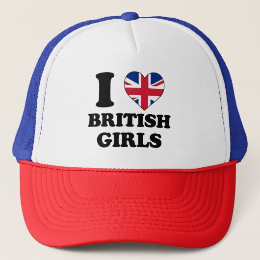 Casquette J'adore les filles britanniques (Devant)