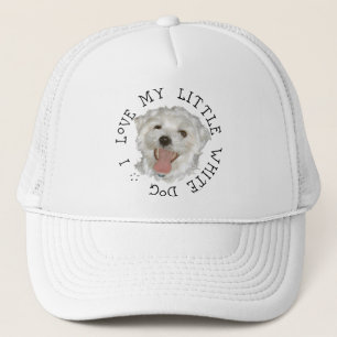 Casquette J'adore mon petit chien blanc Maltais