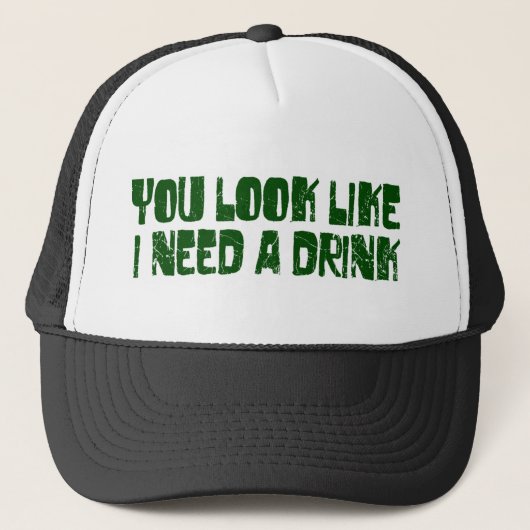 Casquette J'ai besoin d'une boisson (Devant)