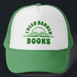 Casquette J'ai lu la conception de texte vert du livre inter<br><div class="desc">J'ai lu des livres interdits - design de texte moderne en vert.</div>