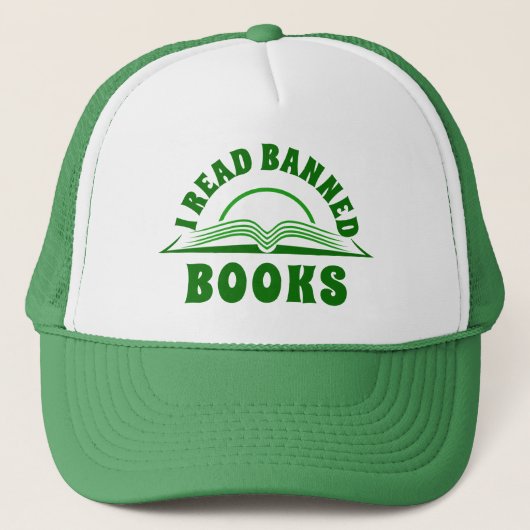 Casquette J'ai lu la conception de texte vert du livre inter (Devant)