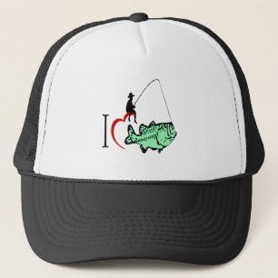 Casquette J'aime aller pêcher avec un coeur rouge