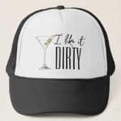 Casquette J'aime ça sale, drôle, buvant un Martini (Devant)