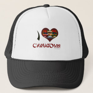 Casquette J'aime Chinatown San Francisco Illustration Heart