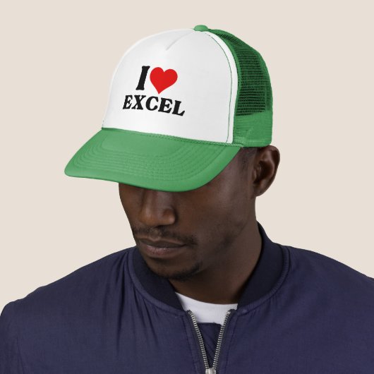 Casquette J'aime coeur Excel Drôle feuille de calcul Lover T (En situation)