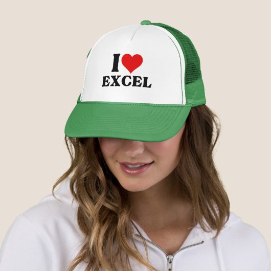 Casquette J'aime coeur Excel Drôle feuille de calcul Lover T (En situation)