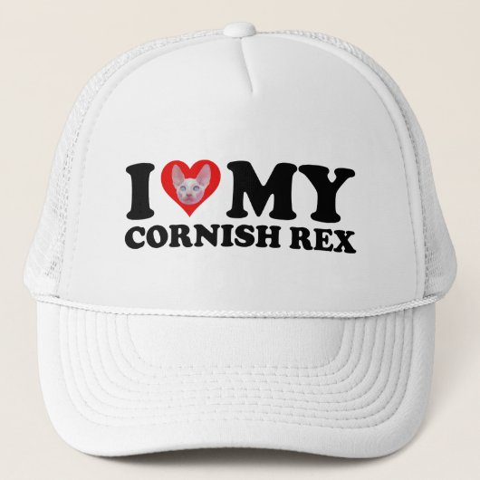 Casquette J'aime (Cœur) Mon Cornish Rex (Devant)