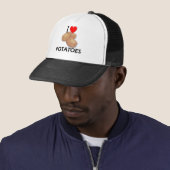 Casquette J'aime des pommes de terre (En situation)