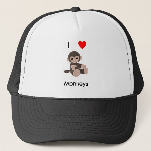 Casquette J'aime des singes (Devant)