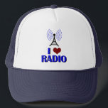 Casquette J'aime la radio<br><div class="desc">Si la vue d'une radio-tour vous fait rêver,  vous allez adorer ! Pour les fans de DJ ou de radio.</div>