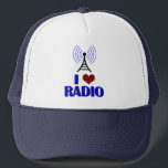 Casquette J'aime la radio<br><div class="desc">Si la vue d'une radio-tour vous fait rêver,  vous allez adorer ! Pour les fans de DJ ou de radio.</div>