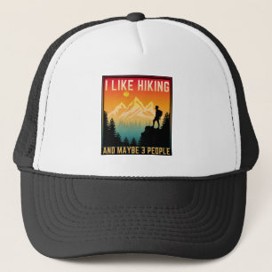 Casquette J'aime la Randonnée Et Peut-être 3 Personnes