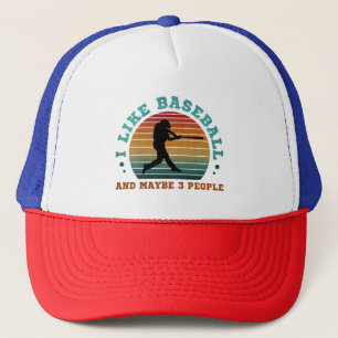 Casquette J'Aime Le Baseball Et Peut-Être 3 Personnes