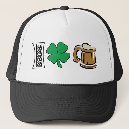Casquette J'aime le cadeau vert de bière (Devant)
