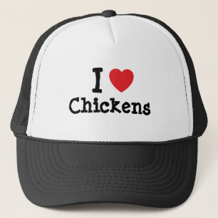 Casquette J'aime le coeur des poulets personnalisé