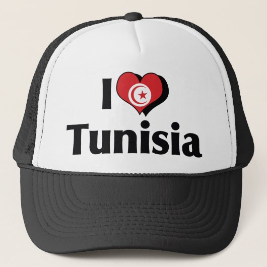 Casquette J'aime le drapeau de la Tunisie (Devant)