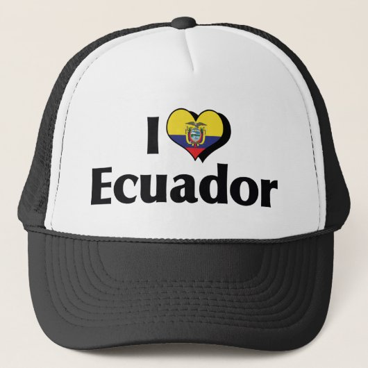 Casquette J'aime le drapeau équatorien (Devant)