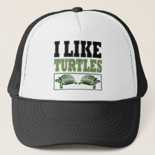 Casquette J'aime le grand texte de tortues