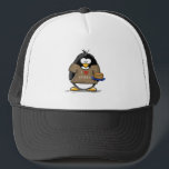 Casquette J'aime le pingouin de Latkes<br><div class="desc">Un pingouin de vacances d'amusement juste pour Hanoukka. Montrez votre esprit de vacances avec ce pingouin affectueux de latke mignon.</div>