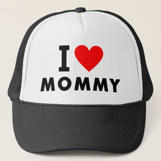Casquette j'aime le symbole de mère de message textuel de (Devant)