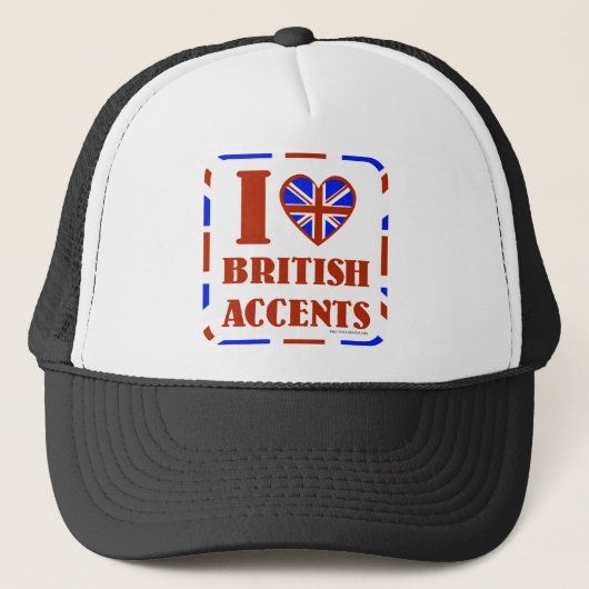 Casquette J'aime les accents britanniques (Devant)