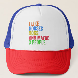Casquette J'Aime Les Chiens De Cheval Et Peut-Être 3 Personn