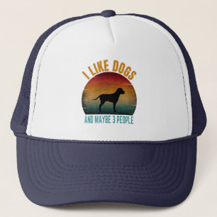 Casquette j'aime les chiens et peut-être 3 personnes