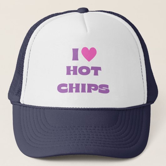Casquette J'Aime Les Chips Chauds, Chips Chauds Thème (Devant)