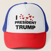 Casquette J'aime les coeurs du président Trump (Devant)