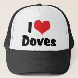 Casquette J'aime les colombes à cœur - Amoureux des oiseaux