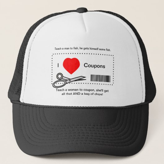 Casquette J'Aime Les Coupons - Apprenez À Un Homme À Pêcher (Devant)