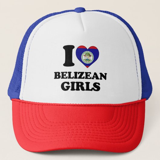 Casquette J'aime les filles béliziennes (Devant)