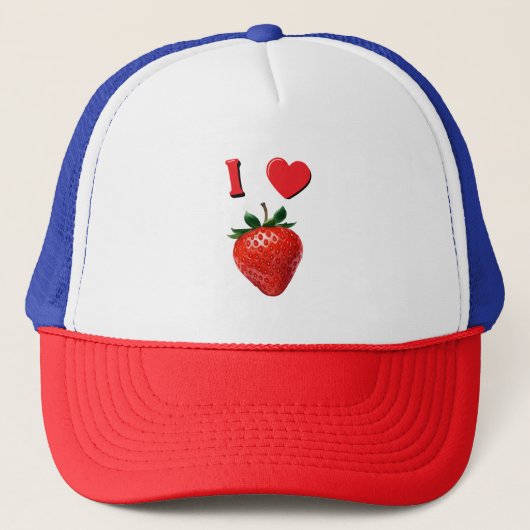 Casquette J'aime les fraises (Devant)