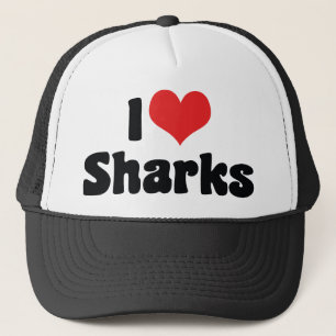 Casquette J'aime les requins à coeur - Amoureux des requins