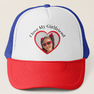 Casquette J'aime ma petite amie Photo & Texte personnalisés