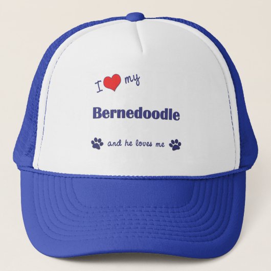 Casquette J'aime mon Bernedoodle (le chien masculin) (Devant)