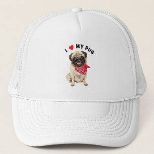 Casquette J'aime mon Carlin mignon Chien de Chien de Chien d