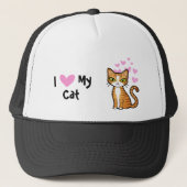 Casquette J'aime mon chat (concevez votre propre chat de (Devant)