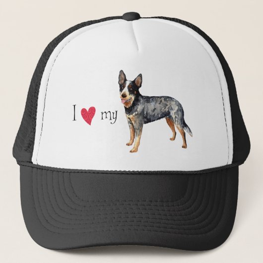 Casquette J'aime mon chien de bétail australien (Devant)