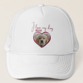 Casquette J'aime mon chien Red Heart Photo Nom de l'animal d (Devant)