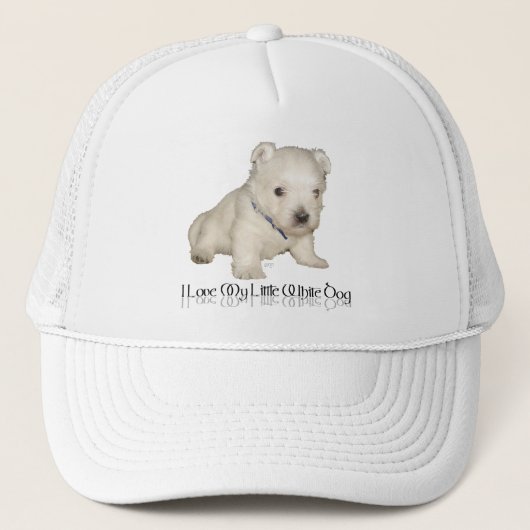 Casquette J'Aime Mon Petit Chien Blanc - Chien De Chien West (Devant)