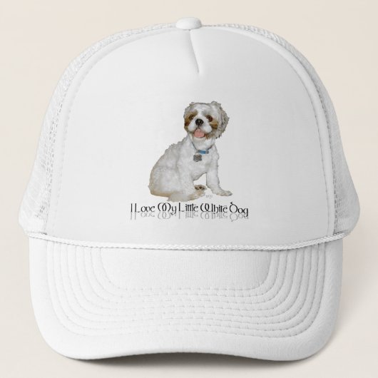 Casquette J'Aime Mon Petit Chien Blanc - Chih Tzu (Devant)