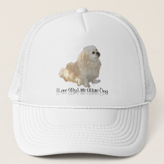 Casquette J'Aime Mon Petit Chien Blanc - Pekingese ! (Devant)