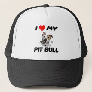 CASQUETTE J'AIME MON PITBULL - AJOUTEZ VOTRE PROPRE PHOTO -