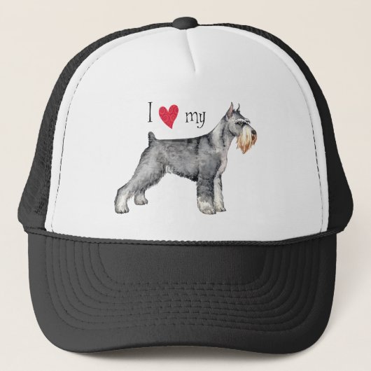 Casquette J'aime mon Schnauzer standard (Devant)