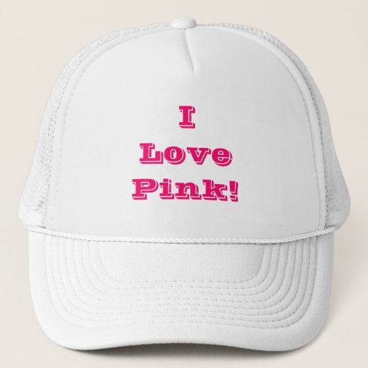 Casquette J'aime rose (Devant)